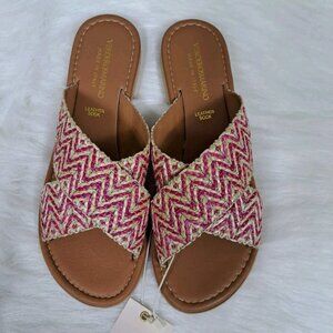 Verderosmarino Pink Cross Band Flat Sandals Size 8